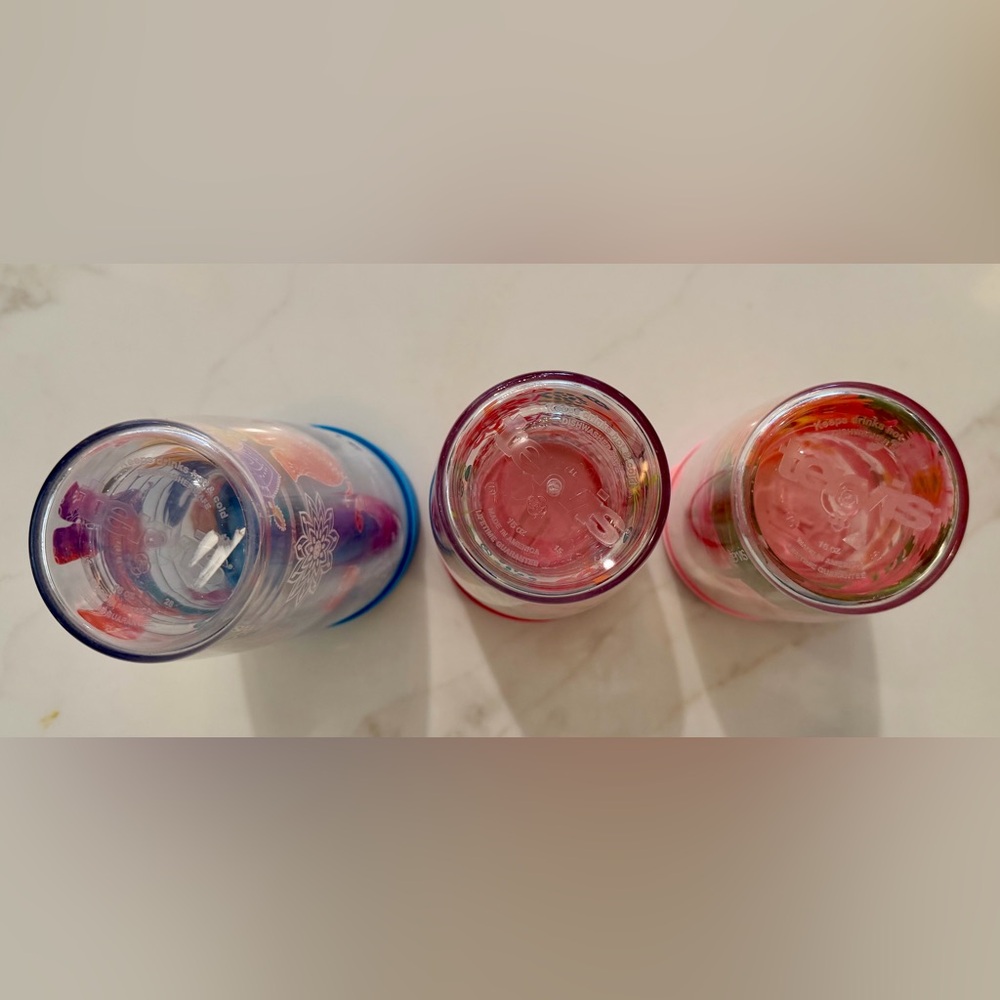 Set of 3 Tervis Tumbler Cups with Lids 16 oz Elephants Peace Flowers EUC - Picture 3 of 9